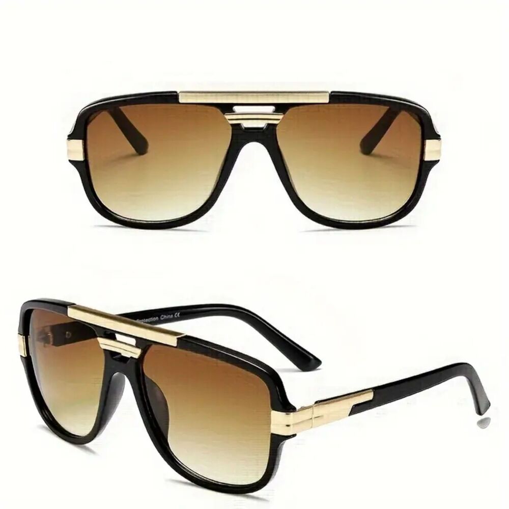 MEN OVERSIZE CLASSIC COOL VINTAGE TORTOISE SQUARE SHADES